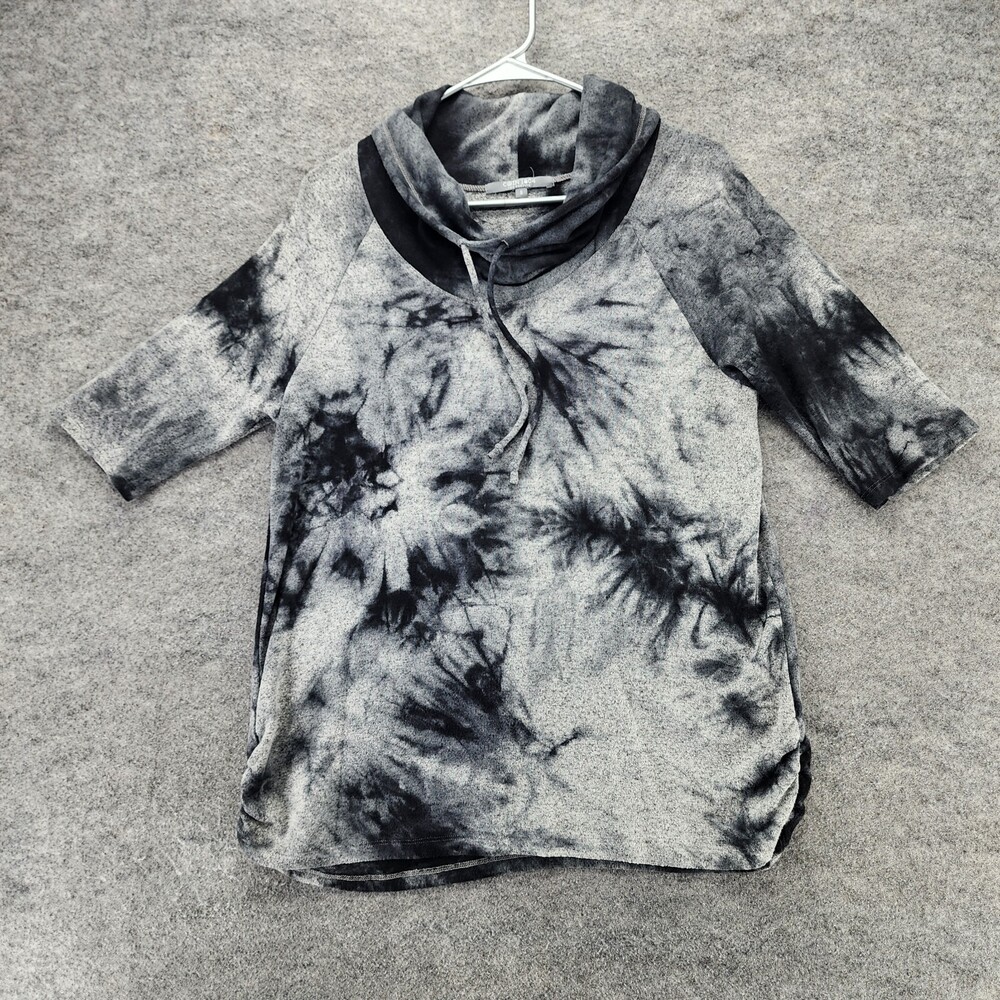 Coin 1804 Shirt Womens Small Gray Tie Dye Short Sleeve